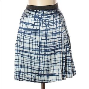 Silk NWT skirt Sz L criss cross watercolor check